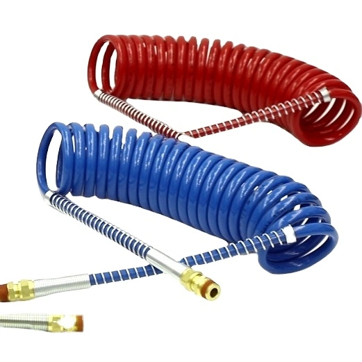 Suzi Coiled Air Brake Hose Set Nylon Tubing Red and Blue with 12